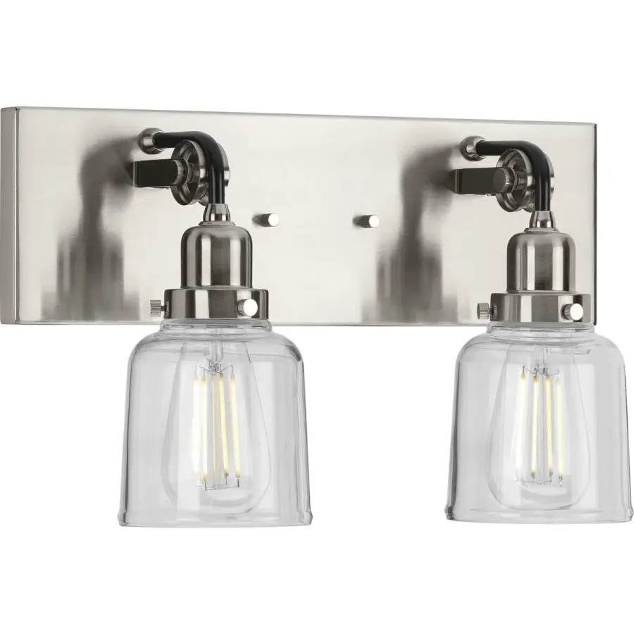 Rushton Two-Light Clear Glass Bath Vanity Light - Image 2