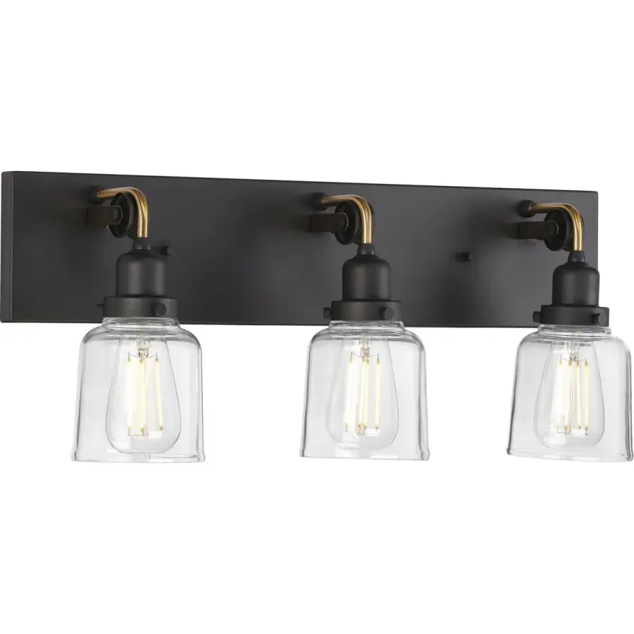 Rushton Three-Light Clear Glass Bath Vanity Light - Image 2