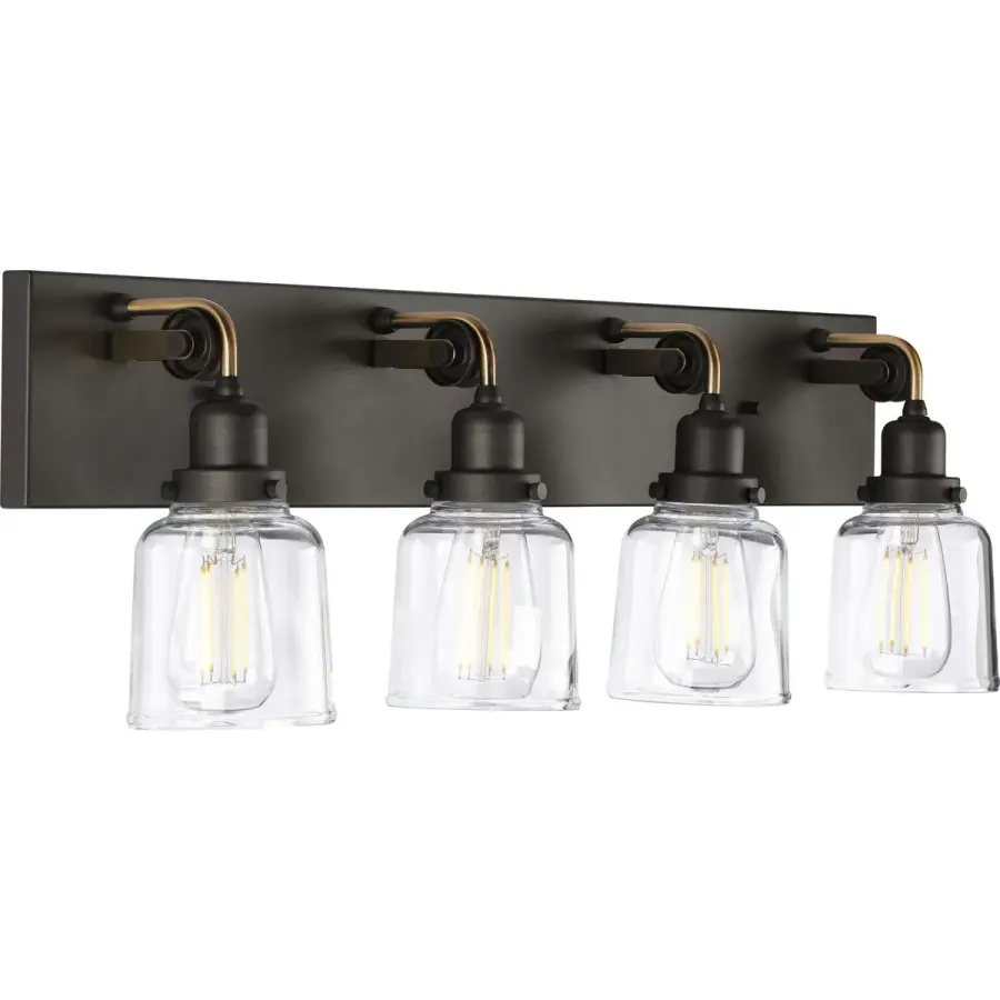 Rushton Four-Light Clear Glass Bath Vanity Light - Image 2