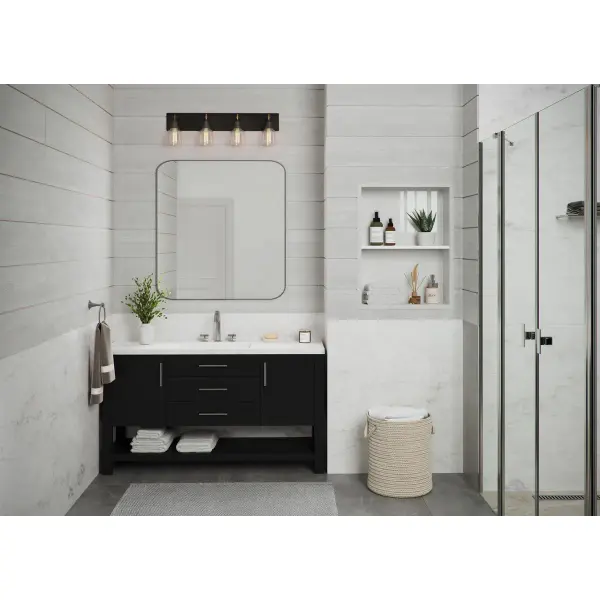 Rushton Four-Light Clear Glass Bath Vanity Light - Image 3