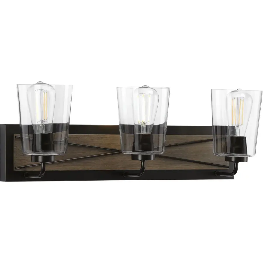 Briarwood Three-Light Clear Glass Bath Vanity Light - Image 1