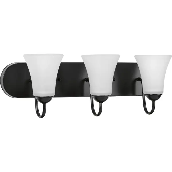 Classic Collection Three-Light Etched Glass Bath Vanity Light - Image 2