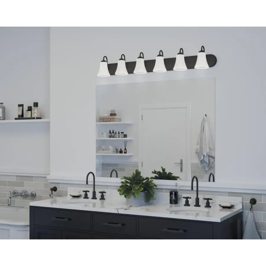 Classic Collection Six-Light Etched Glass Bath Vanity Light - Image 3