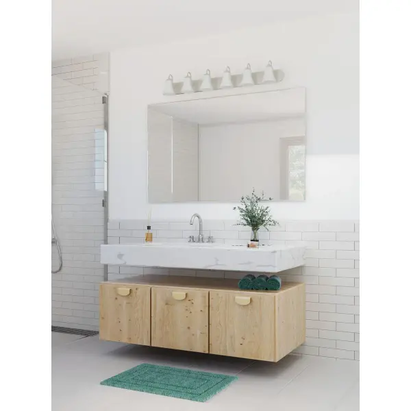 Classic Collection Six-Light Etched Glass Bath Vanity Light - Image 4