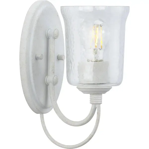 Bowman One-Light Clear Chiseled Glass Bath Vanity Light - Image 1