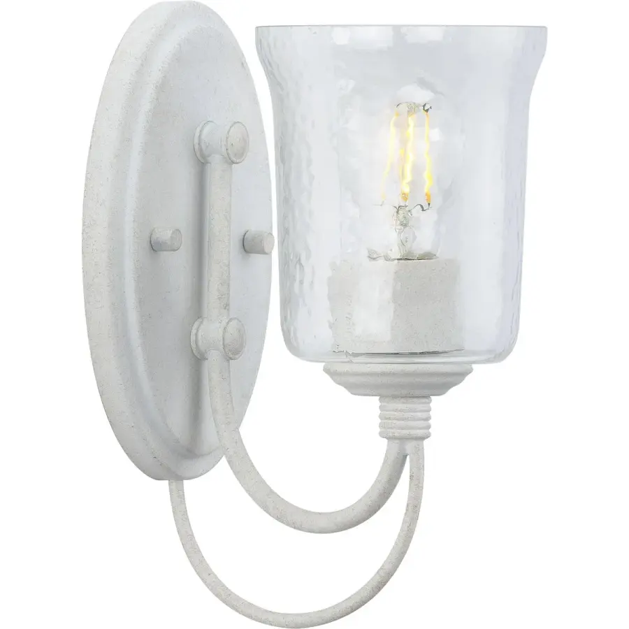 Bowman One-Light Clear Chiseled Glass Bath Vanity Light - Image 1