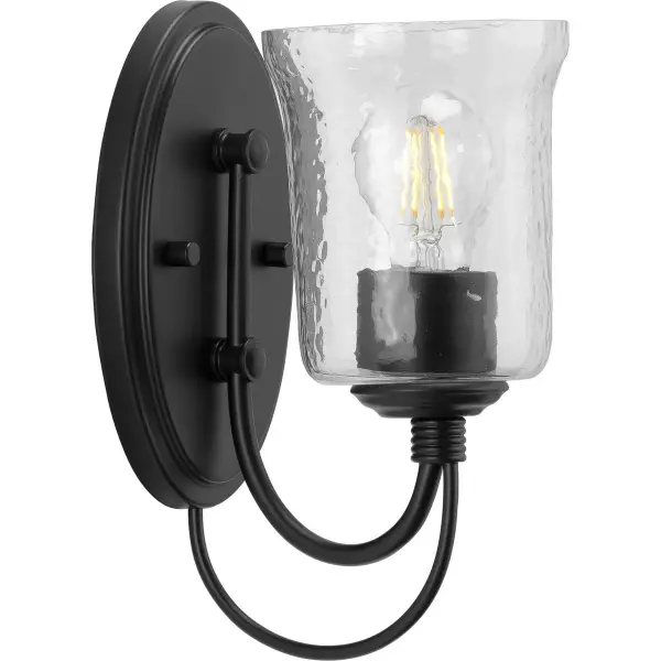 Bowman One-Light Clear Chiseled Glass Bath Vanity Light - Image 2
