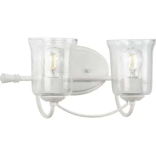 Bowman Two-Light Clear Chiseled Glass Bath Vanity Light - Image 1