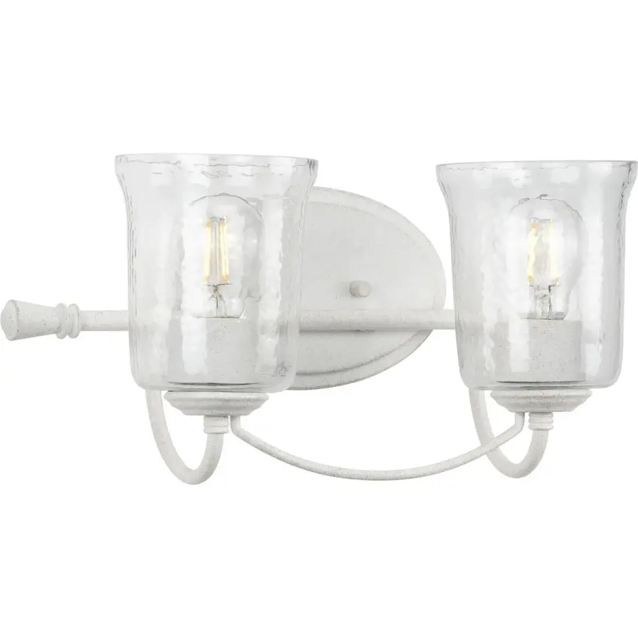 Bowman Two-Light Clear Chiseled Glass Bath Vanity Light - Image 1