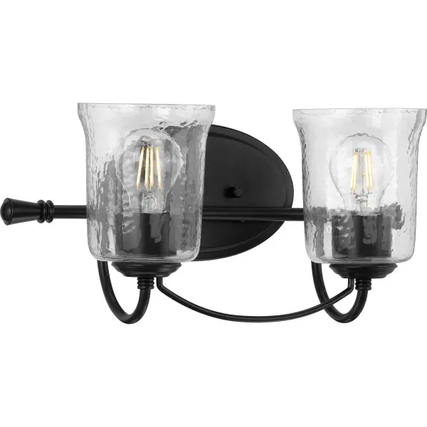 Bowman Two-Light Clear Chiseled Glass Bath Vanity Light - Image 2