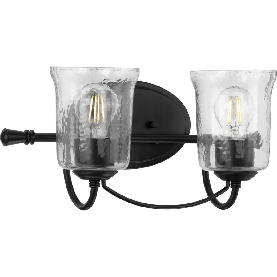 Bowman Two-Light Clear Chiseled Glass Bath Vanity Light - Image 2