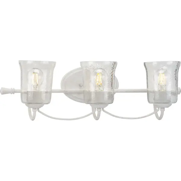 Bowman Three-Light Clear Chiseled Glass Bath Vanity Light - Image 1