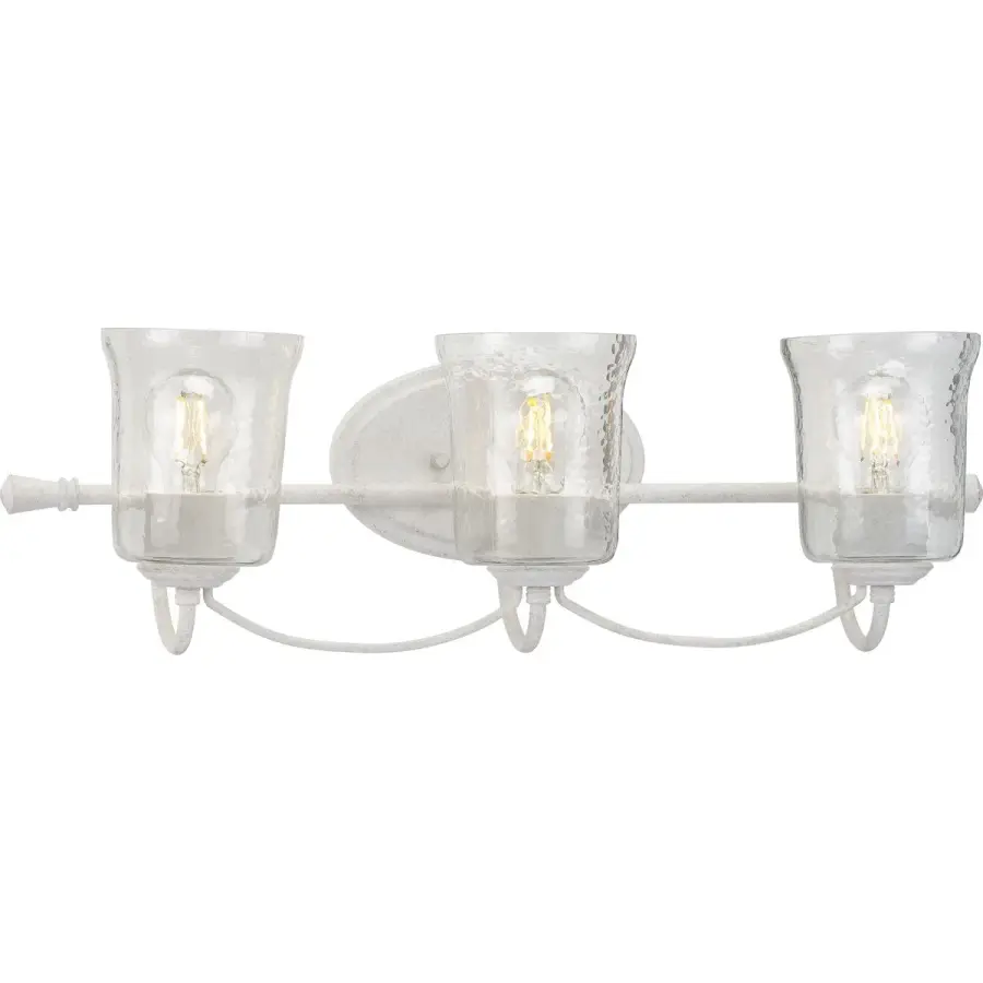 Bowman Three-Light Clear Chiseled Glass Bath Vanity Light - Image 1