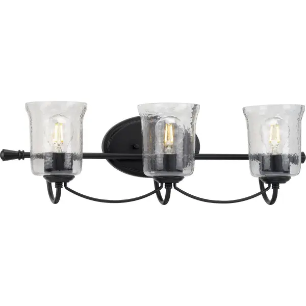 Bowman Three-Light Clear Chiseled Glass Bath Vanity Light - Image 2