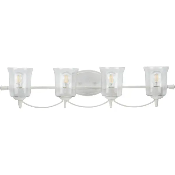 Bowman Four-Light Clear Chiseled Glass Bath Vanity Light - Image 1