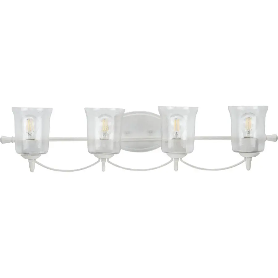 Bowman Four-Light Clear Chiseled Glass Bath Vanity Light - Image 1