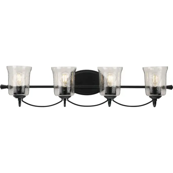 Bowman Four-Light Clear Chiseled Glass Bath Vanity Light - Image 2