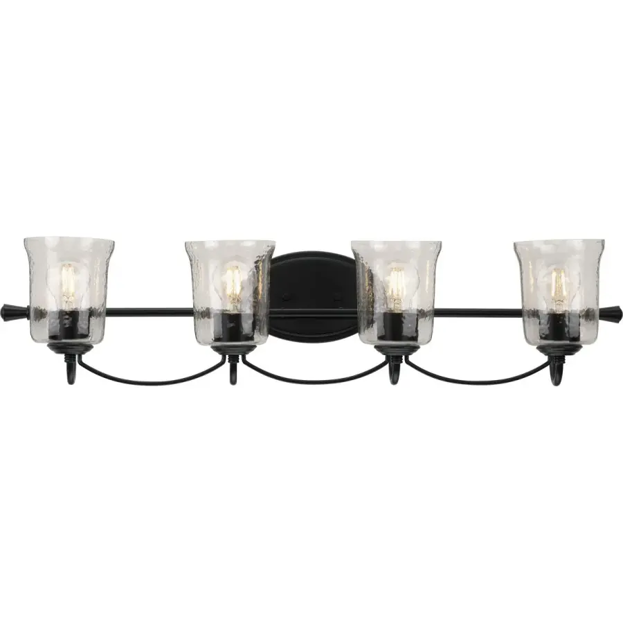 Bowman Four-Light Clear Chiseled Glass Bath Vanity Light - Image 2