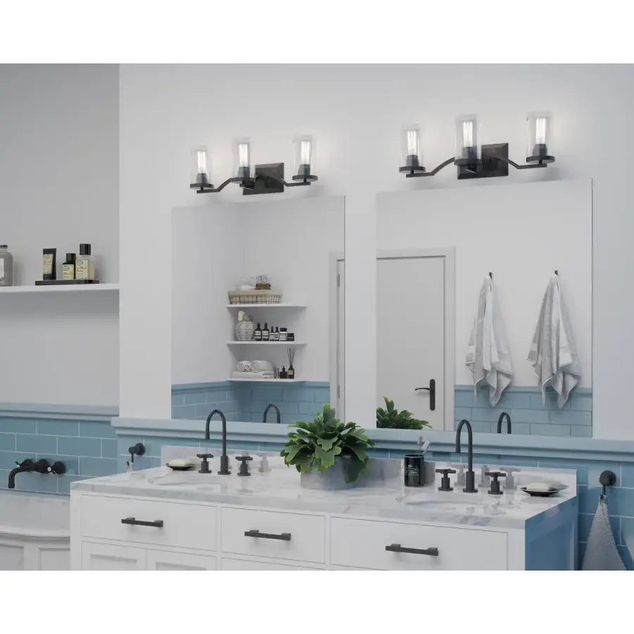 Lassiter Three-Light Clear Glass Bath Vanity Light - Image 3