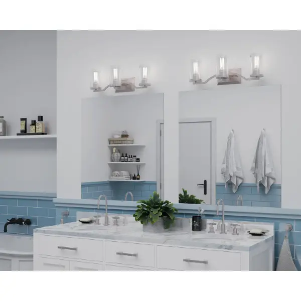 Lassiter Three-Light Clear Glass Bath Vanity Light - Image 4