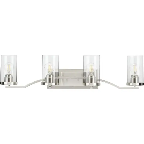 Lassiter Four-Light Clear Glass Bath Vanity Light - Image 1