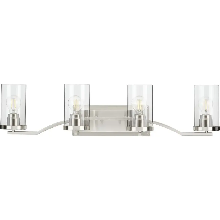 Lassiter Four-Light Clear Glass Bath Vanity Light - Image 1