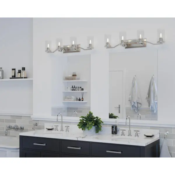Lassiter Four-Light Clear Glass Bath Vanity Light - Image 3