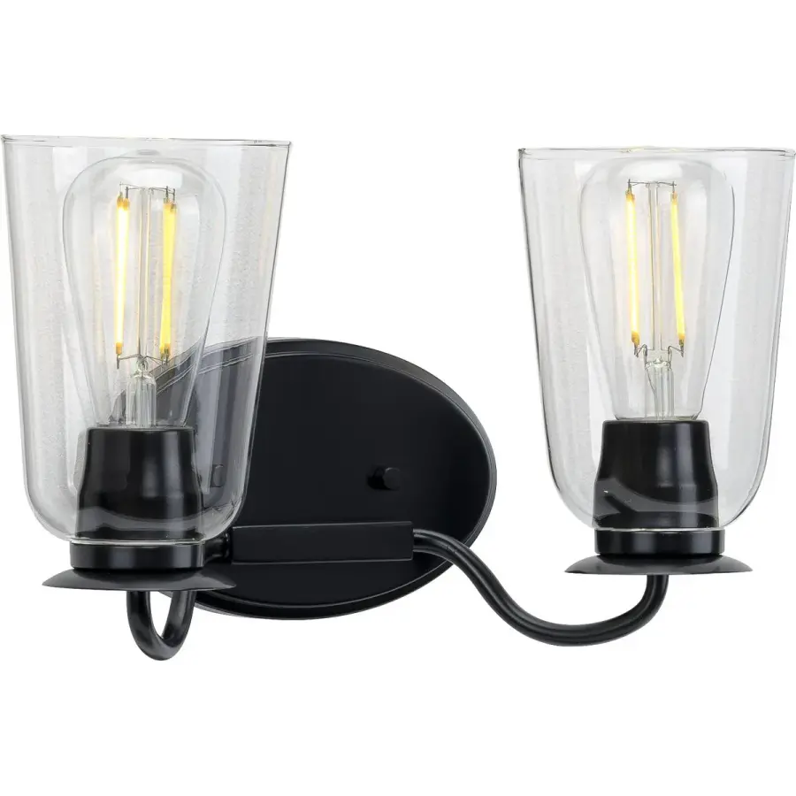 Durrell Two-Light Clear Glass Bath Vanity Light - Image 2