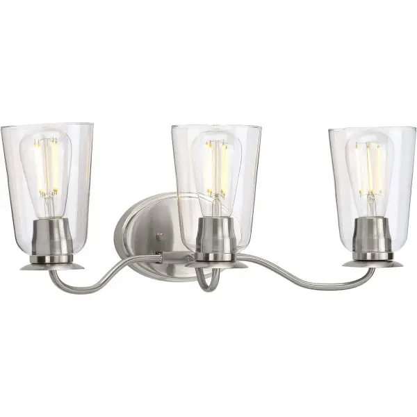 Durrell Three-Light Clear Glass Bath Vanity Light