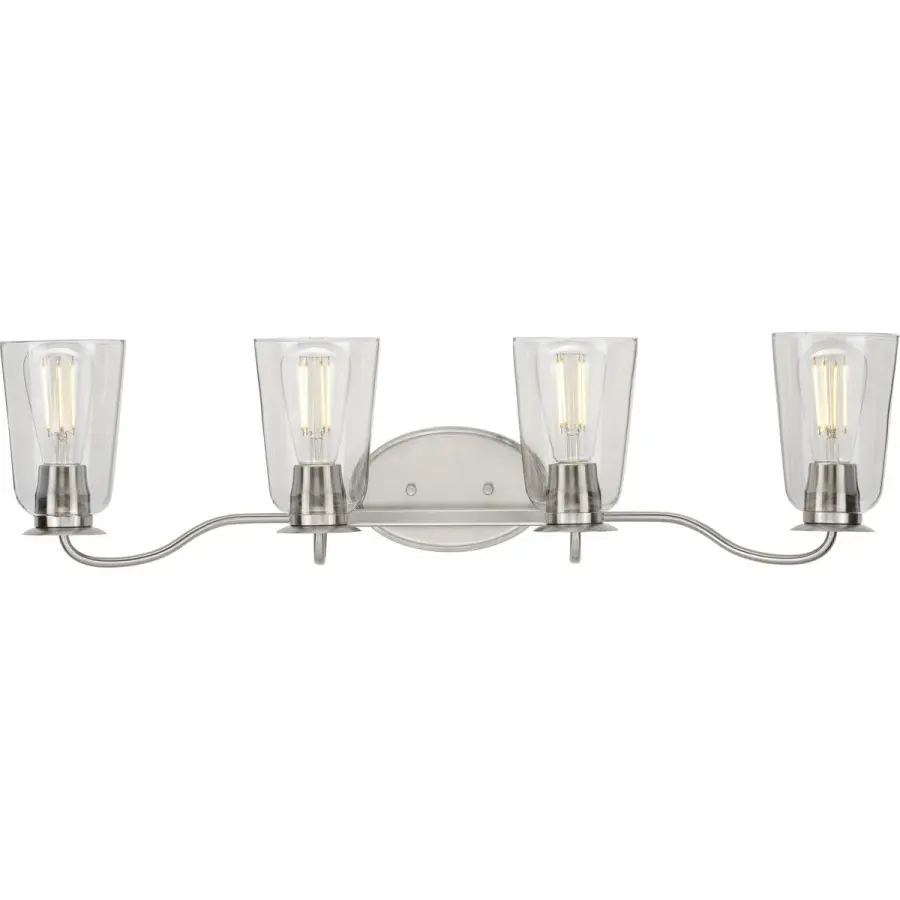 Durrell Four-Light Clear Glass Bath Vanity Light - Image 1