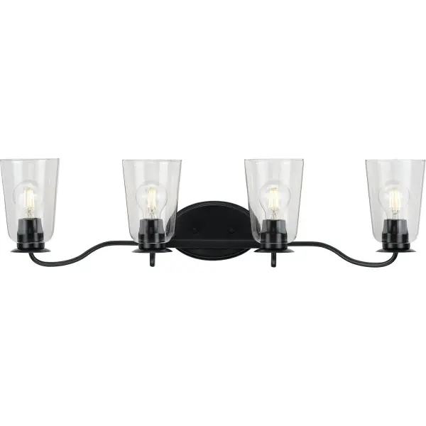 Durrell Four-Light Clear Glass Bath Vanity Light - Image 2