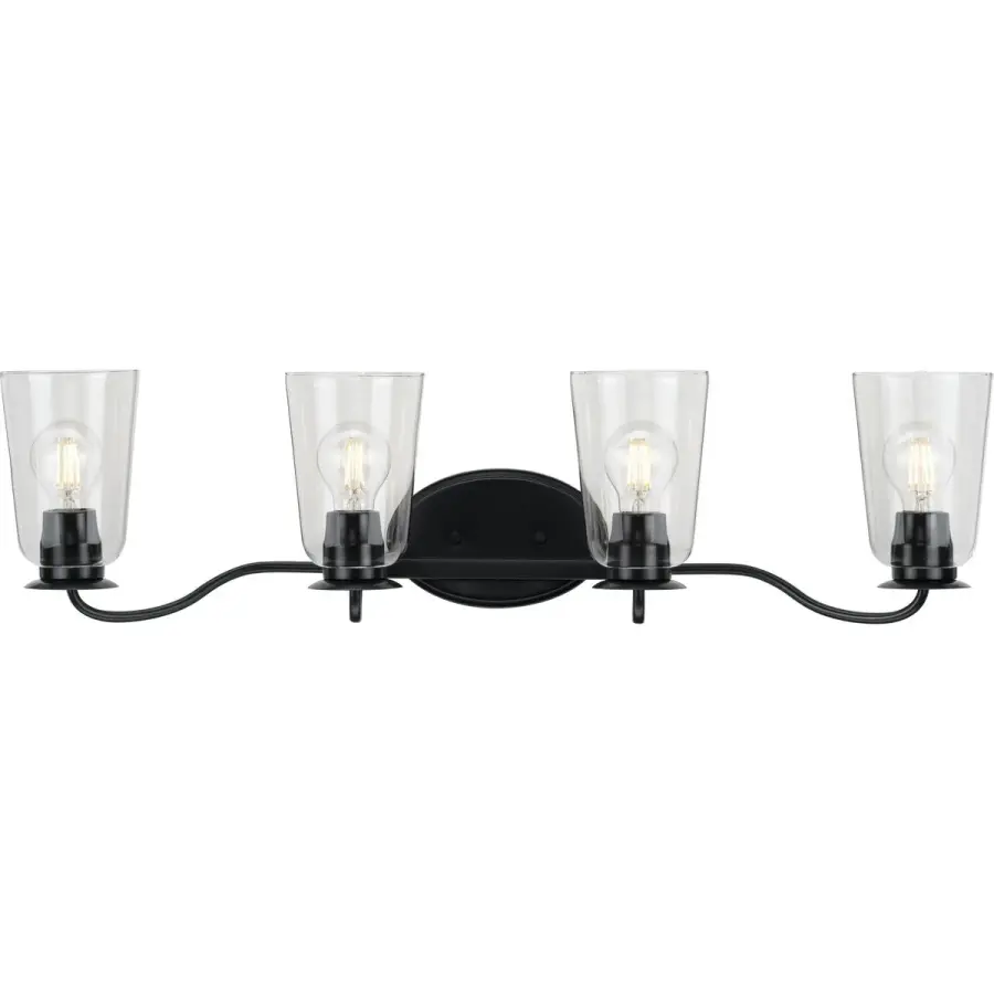 Durrell Four-Light Clear Glass Bath Vanity Light - Image 2