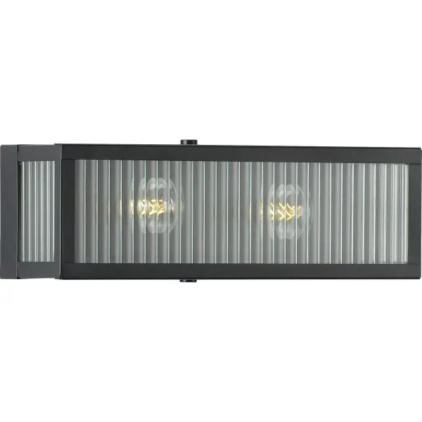 Dwyer Two-Light Clear Ribbed Glass Bath Vanity Light - Image 1