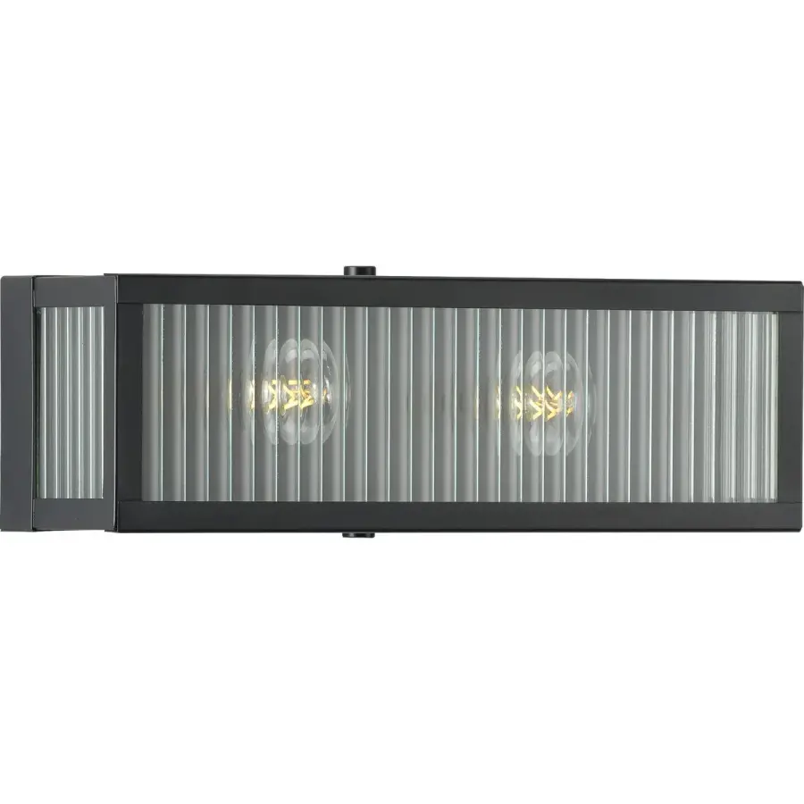 Dwyer Two-Light Clear Ribbed Glass Bath Vanity Light - Image 1