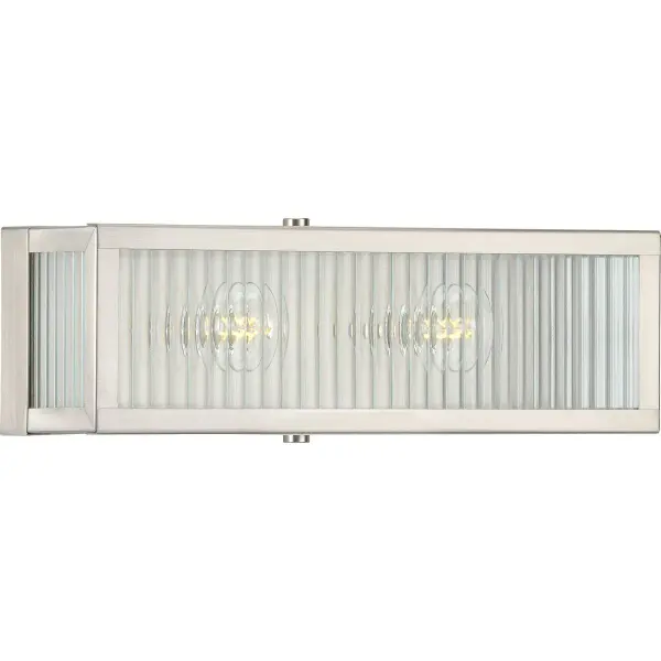 Dwyer Two-Light Clear Ribbed Glass Bath Vanity Light - Image 2