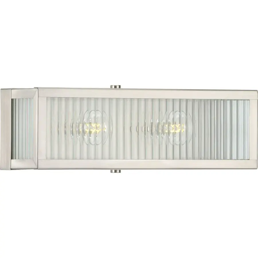 Dwyer Two-Light Clear Ribbed Glass Bath Vanity Light - Image 2