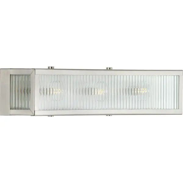 Dwyer Three-Light Clear Ribbed Glass Bath Vanity Light