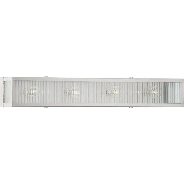 Dwyer Collection Four-Light Clear Ribbed Glass Bath Vanity Light