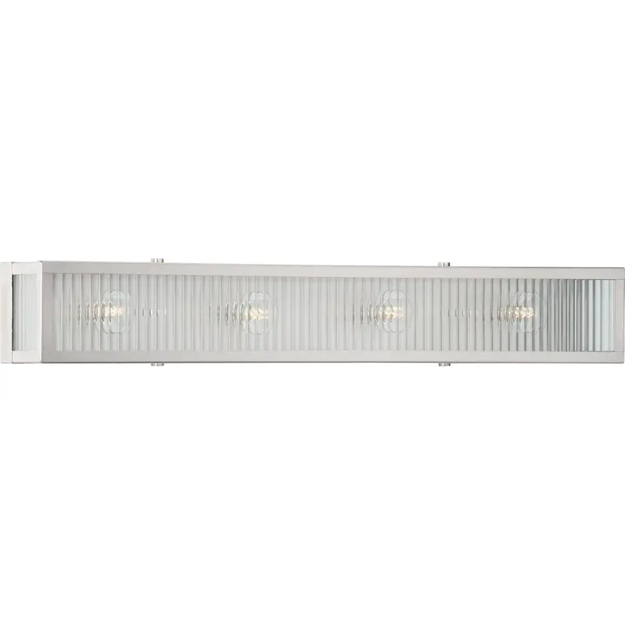 Dwyer Collection Four-Light Clear Ribbed Glass Bath Vanity Light