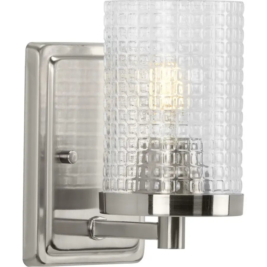 Fawcett One-Light Clear Patterned Glass Bath Vanity Light