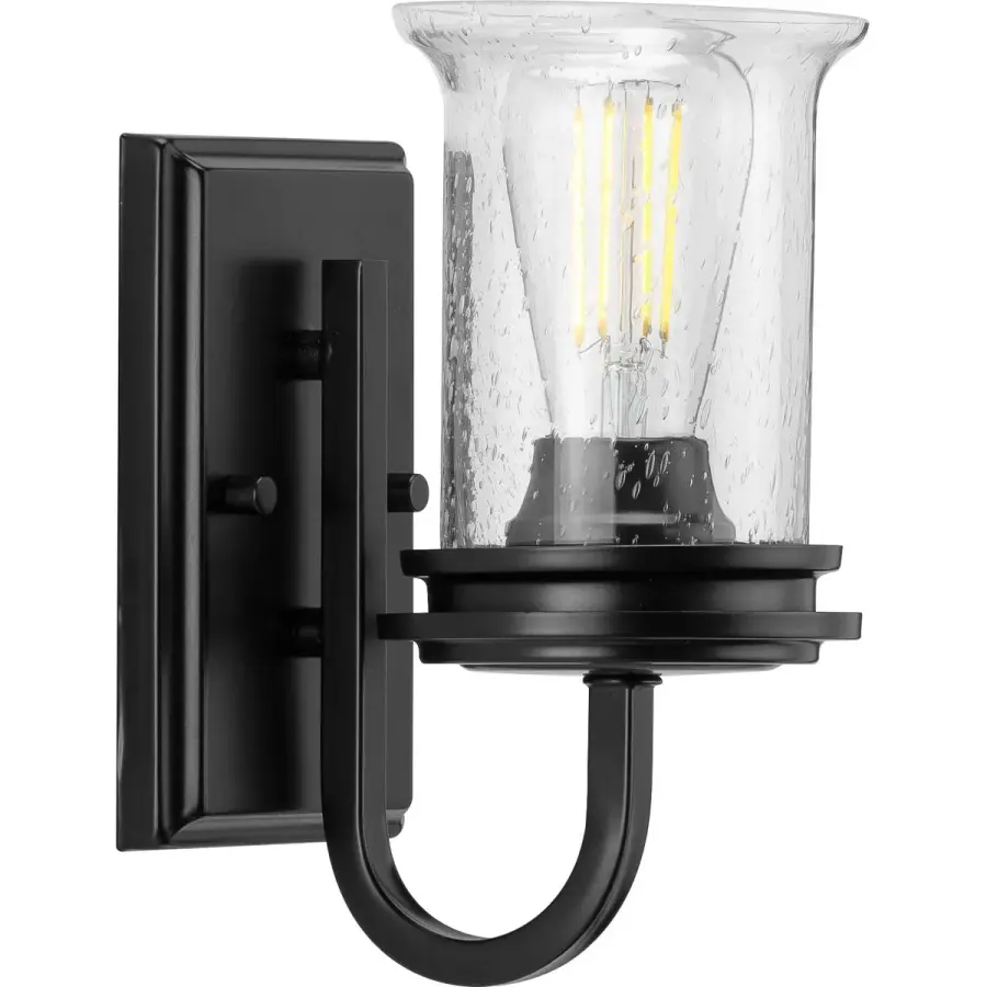 Winslett One-Light Clear Seeded Glass Bath Vanity Light - Image 1