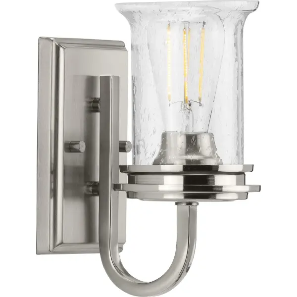 Winslett One-Light Clear Seeded Glass Bath Vanity Light - Image 2