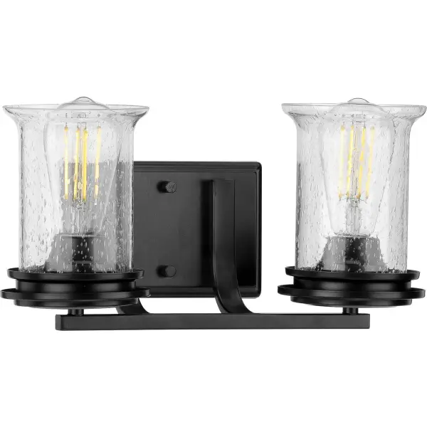 Winslett Two-Light Clear Seeded Glass Bath Vanity Light - Image 2