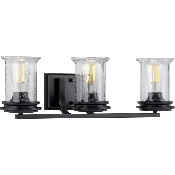 Winslett Three-Light Clear Seeded Glass Bath Vanity Light - Image 1
