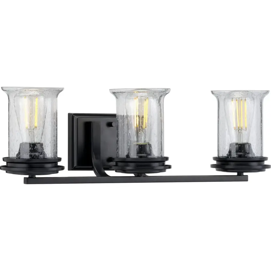 Winslett Three-Light Clear Seeded Glass Bath Vanity Light - Image 1