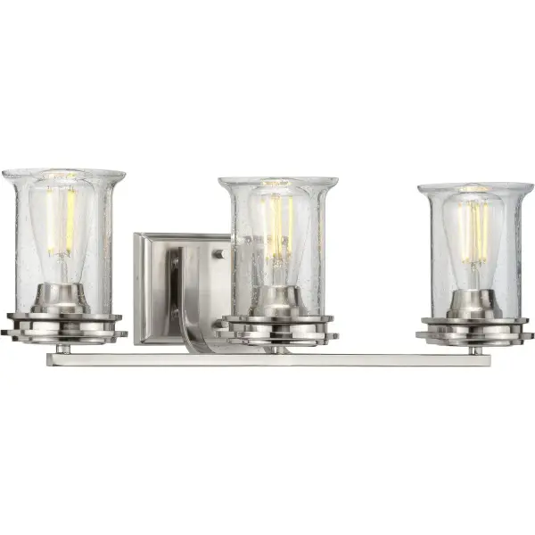 Winslett Three-Light Clear Seeded Glass Bath Vanity Light - Image 2