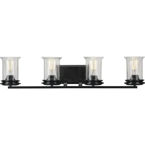 Winslett Four-Light Clear Seeded Glass Bath Vanity Light - Image 1