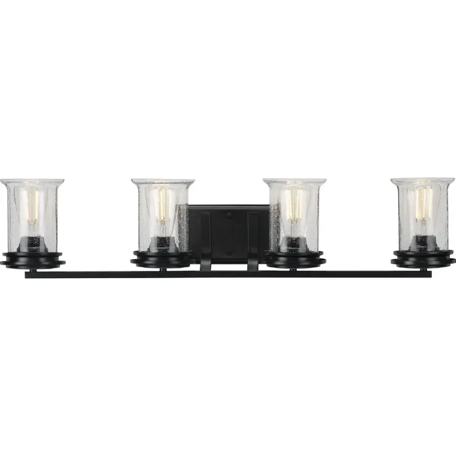 Winslett Four-Light Clear Seeded Glass Bath Vanity Light - Image 1