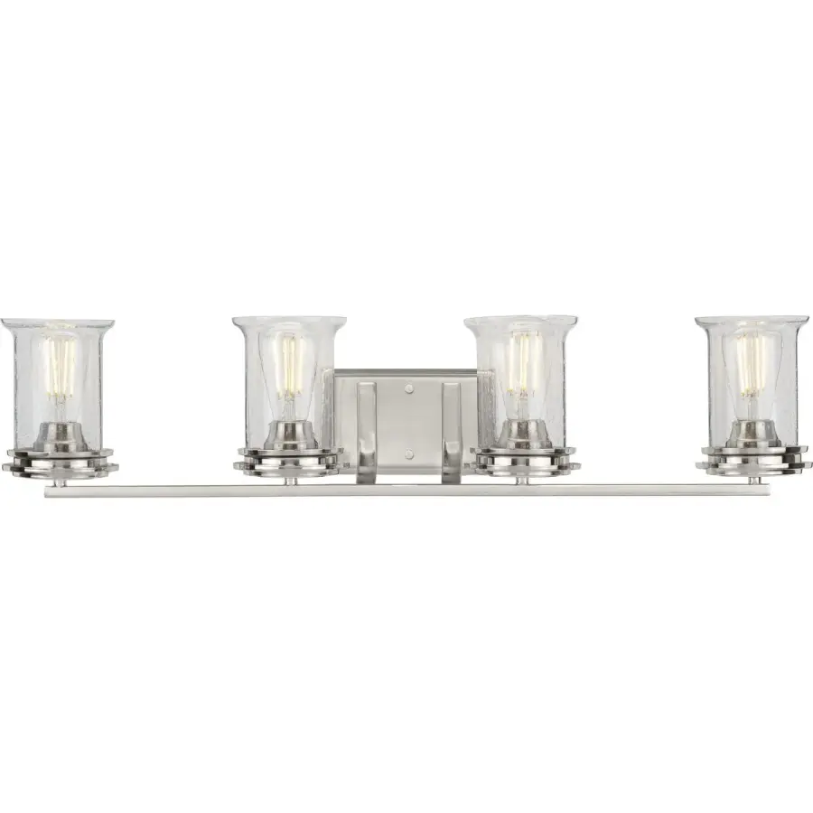 Winslett Four-Light Clear Seeded Glass Bath Vanity Light - Image 2