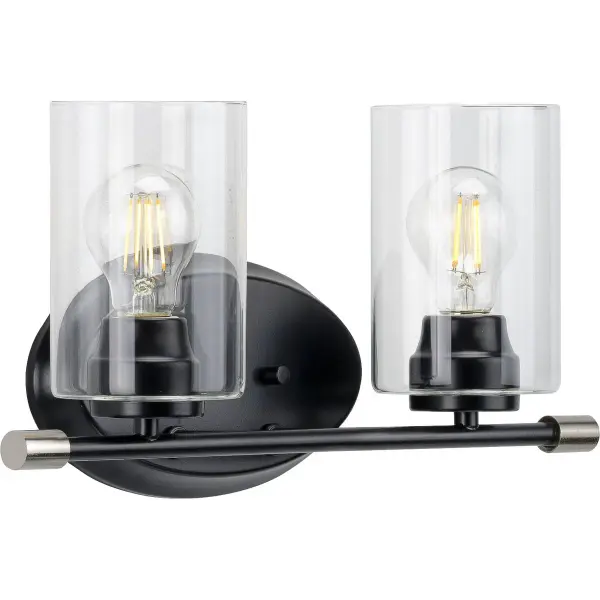 Riley Two-Light Clear Glass Bath Vanity Light - Image 3